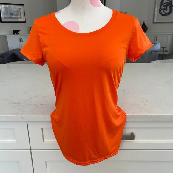 Gildan Performance Athletic SS Scoop Neck Polyester Technical Top Orange Sz S - Picture 7 of 7